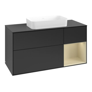 V&B Waschtischunterschrank Finion 120x60 cm, Reg re si Gr m Lac, bla m Lac