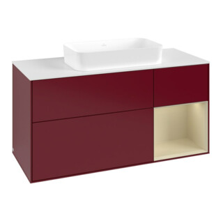 V&B Waschtischunterschrank Finion 120x60 cm, Reg re si Gr m Lac, Peo Matt