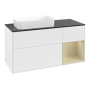 V&B Waschtischunterschrank Finion 120x60 cm, Reg re si Gr m Lac, wh. m Lac