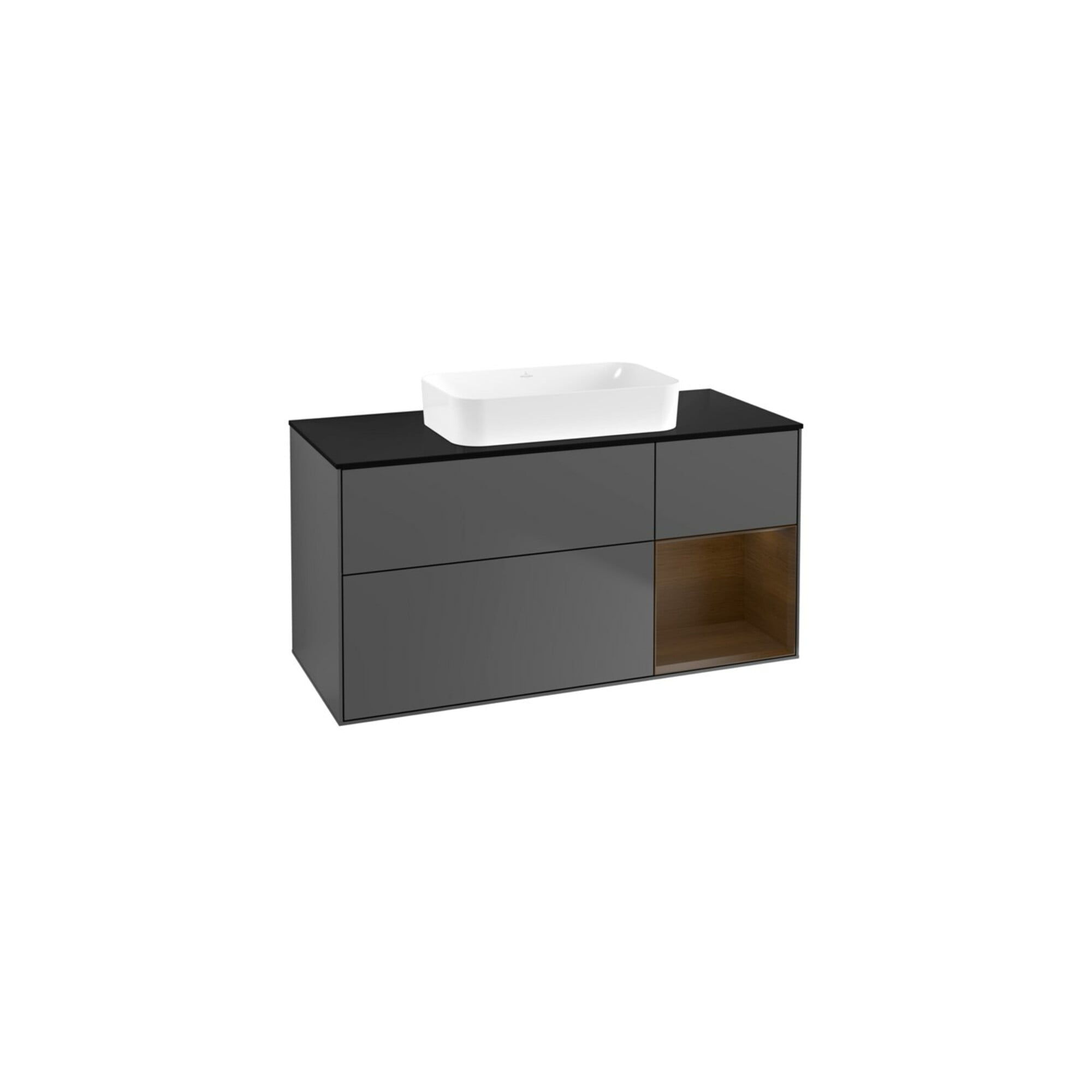 V&B Waschtischunterschrank Finion 120x60 cm, Reg re wal ven, Anthrac. matt ; Villeroy & Boch
