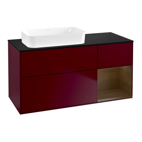 V&B Waschtischunterschrank Finion 120x60 cm, Reg re wal veneer, Peony Matt