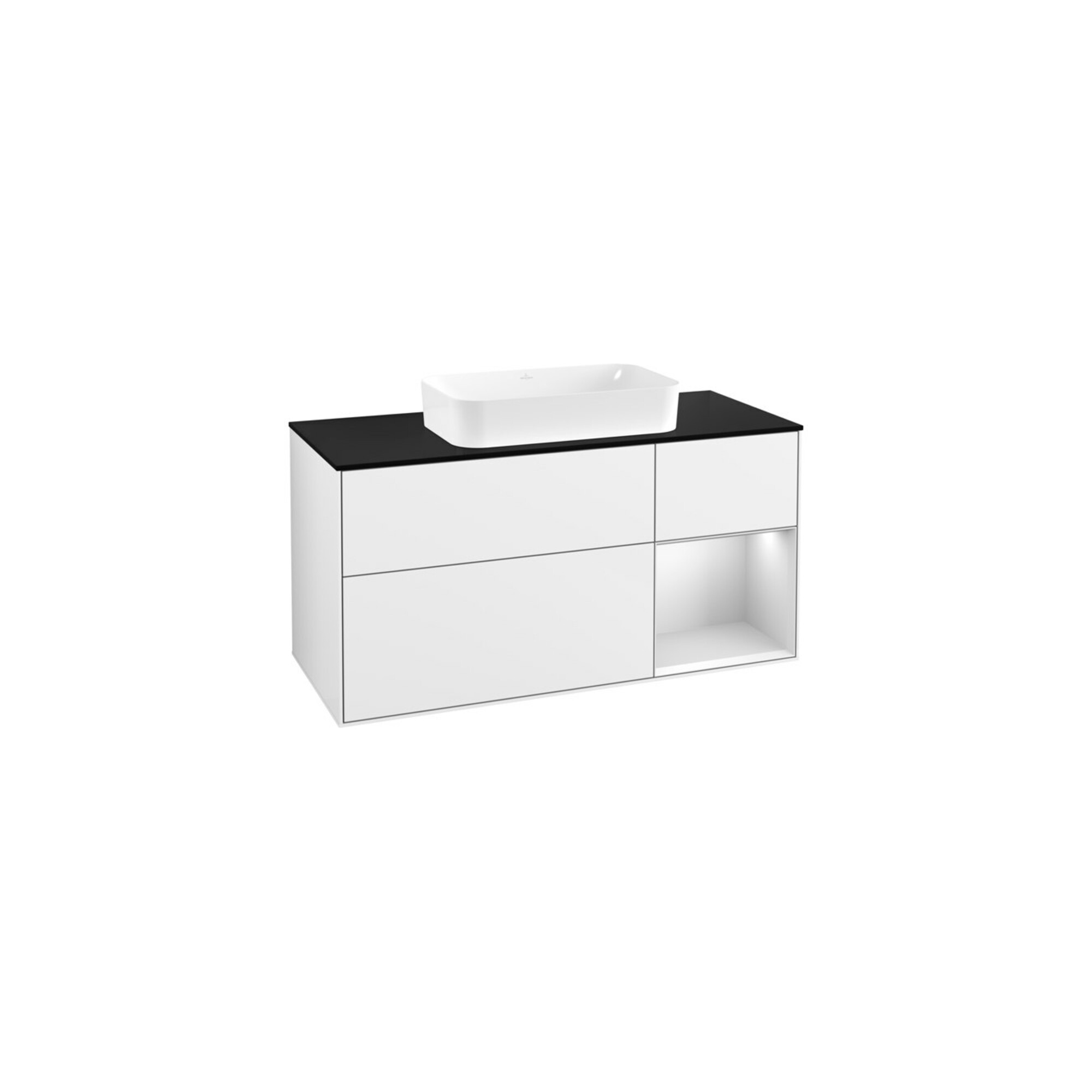 V&B Waschtischunterschrank Finion 120x60 cm, Reg re wh. m Lac, glo wh. Lac ; Villeroy & Boch
