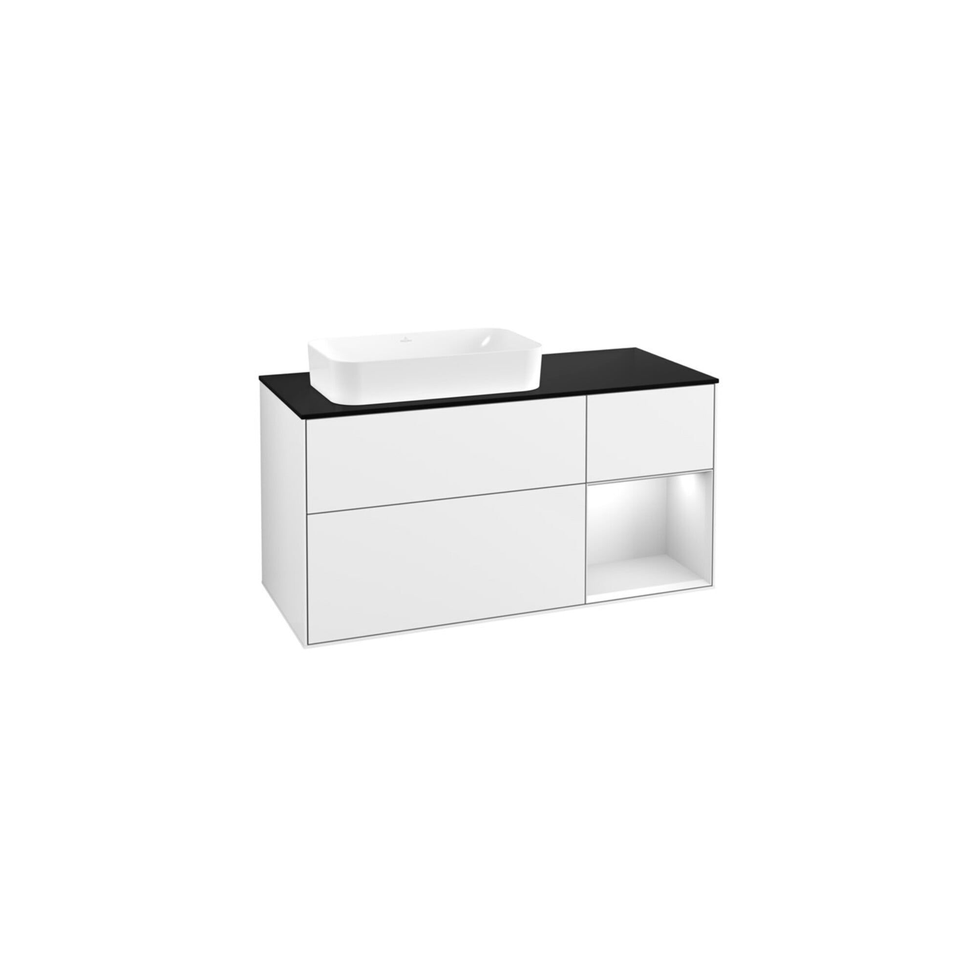 V&B Waschtischunterschrank Finion 120x60 cm, Reg re wh. m Lac, glo wh. Lac ; Villeroy & Boch