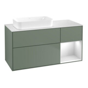 V&B Waschtischunterschrank Finion 120x60 cm, Reg re wh. m Lac, Oli. m Lac