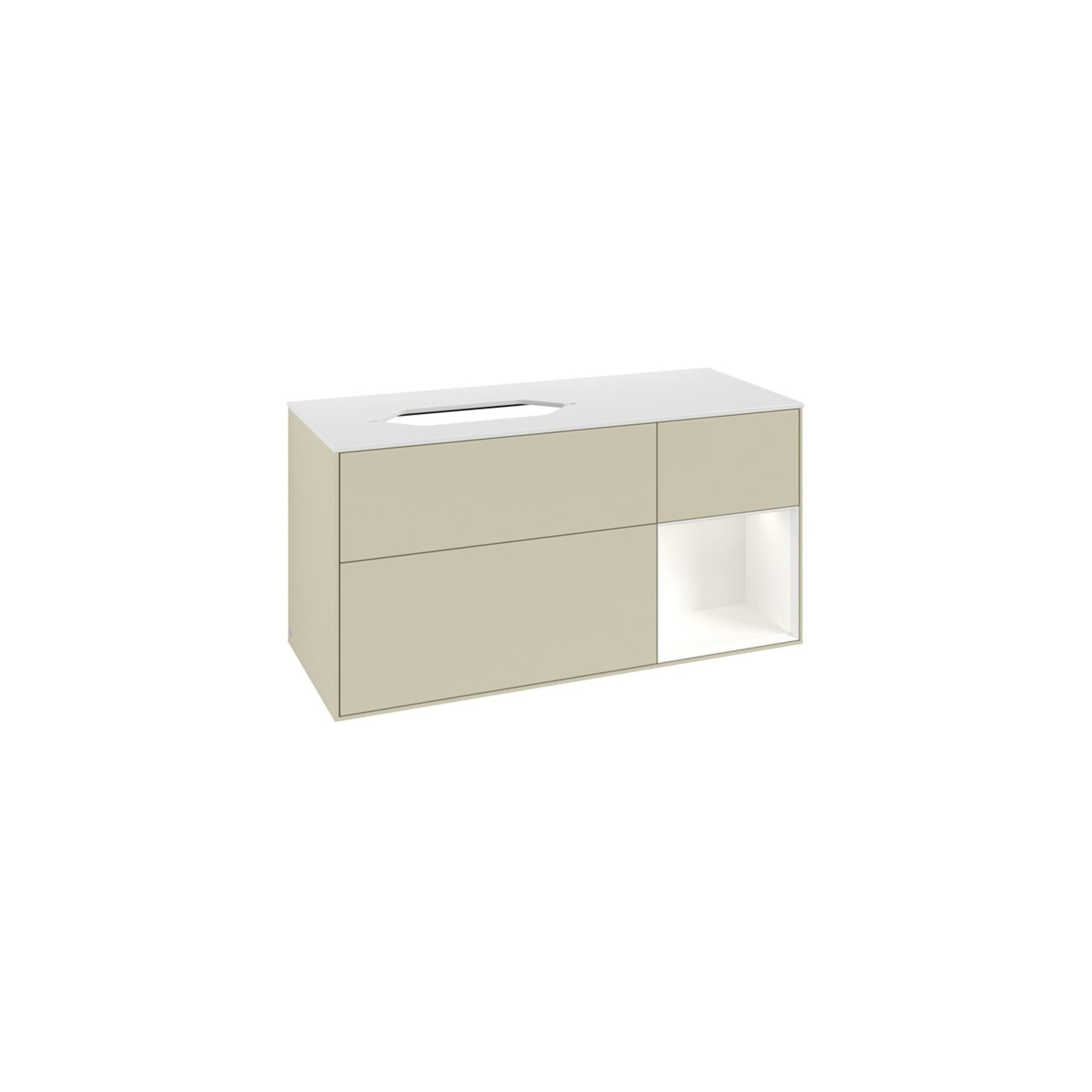 V&B Waschtischunterschrank Finion 120x60 cm, Reg re wh. m Lac, si Gr m Lac ; Villeroy & Boch