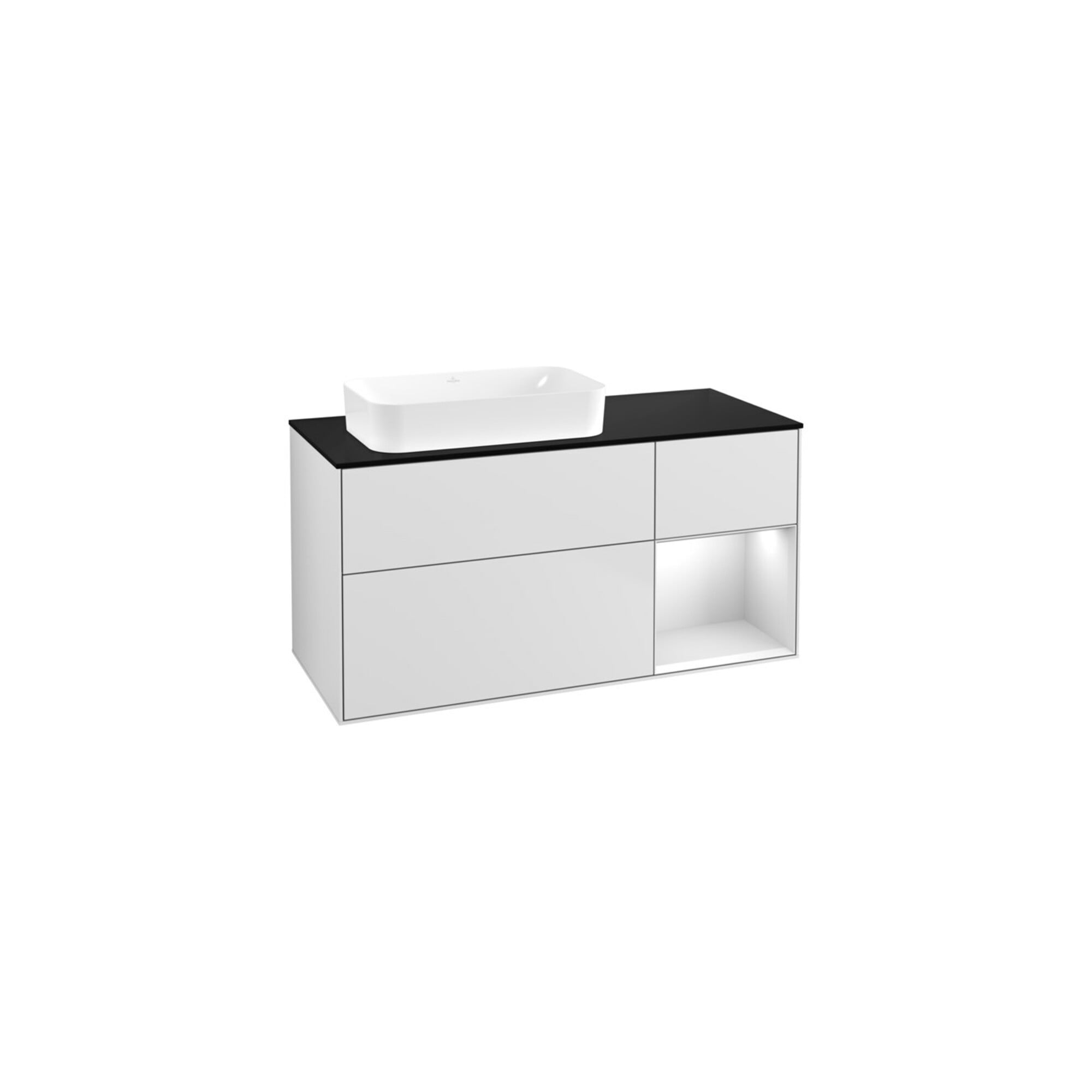 V&B Waschtischunterschrank Finion 120x60 cm, Reg re wh. m Lac, wh. m Lac ; Villeroy & Boch