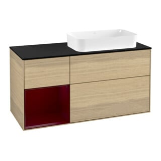 V&B Waschtischunterschrank Finion 120x60 cm, Regal links Peony, Oak Veneer