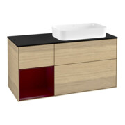 V&B Waschtischunterschrank Finion 120x60 cm, Regal links Peony, Oak Veneer