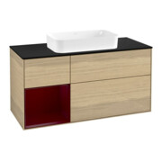 V&B Waschtischunterschrank Finion 120x60 cm, Regal links Peony, Oak Veneer