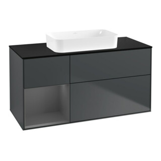 V&B Waschtischunterschrank Finion 120x60 cm, Rg l Anthrac. m, md bl. m Lac