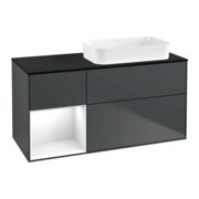 V&B Waschtischunterschrank Finion 120x60 cm, Rg l g wh. Lac, md bl. m Lac