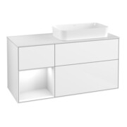 V&B Waschtischunterschrank Finion 120x60 cm, Rg l glo wh. Lac, glo wh. Lac