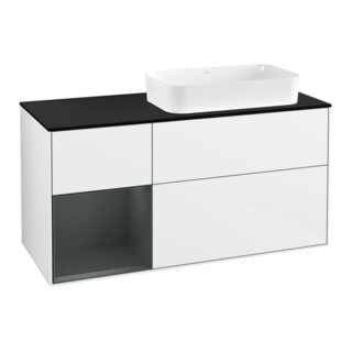 V&B Waschtischunterschrank Finion 120x60 cm, Rg l md b m Lac, glo wh. Lac