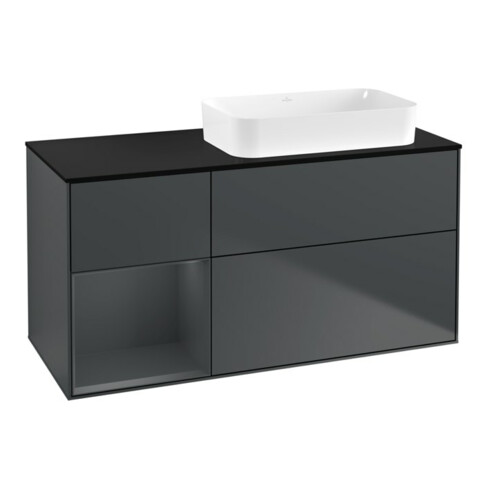 V&B Waschtischunterschrank Finion 120x60 cm, Rg l md b m Lac, md bl. m Lac