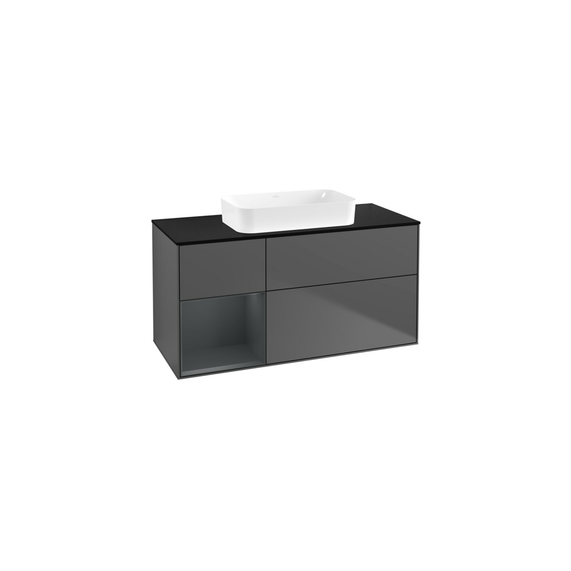 V&B Waschtischunterschrank Finion 120x60 cm, Rg l md bl. m Lac, Anthrac. m ; Villeroy & Boch