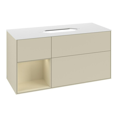 V&B Waschtischunterschrank Finion 120x60 cm, Rg l si Gr m Lac, si Gr m Lac