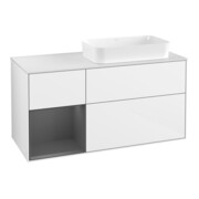 V&B Waschtischunterschrank Finion 120x60 cm, Rg li Anthrac. m, glo wh. Lac