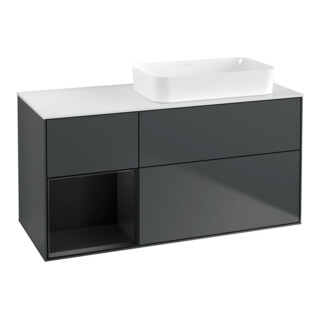 V&B Waschtischunterschrank Finion 120x60 cm, Rg li bla m Lac, md bl. m Lac