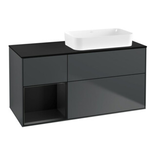 V&B Waschtischunterschrank Finion 120x60 cm, Rg li bla m Lac, md bl. m Lac