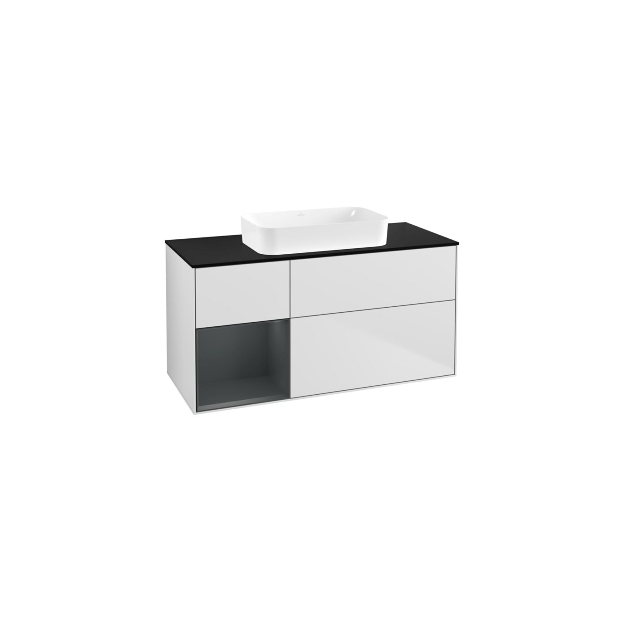 V&B Waschtischunterschrank Finion 120x60 cm, Rg li md bl. m Lac, wh. m Lac ; Villeroy & Boch