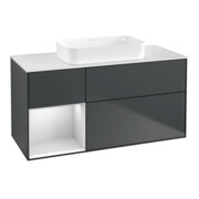 V&B Waschtischunterschrank Finion 120x60 cm, Rg li wh. m Lac, md bl. m Lac