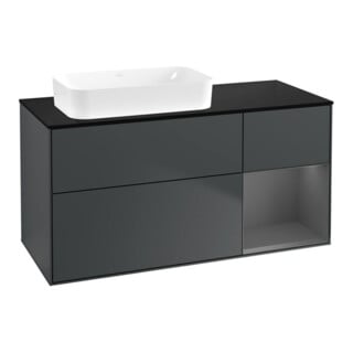 V&B Waschtischunterschrank Finion 120x60 cm, Rg r Anthrac. m, md bl. m Lac