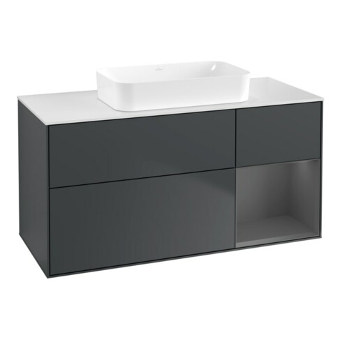 V&B Waschtischunterschrank Finion 120x60 cm, Rg r Anthrac. m, md bl. m Lac