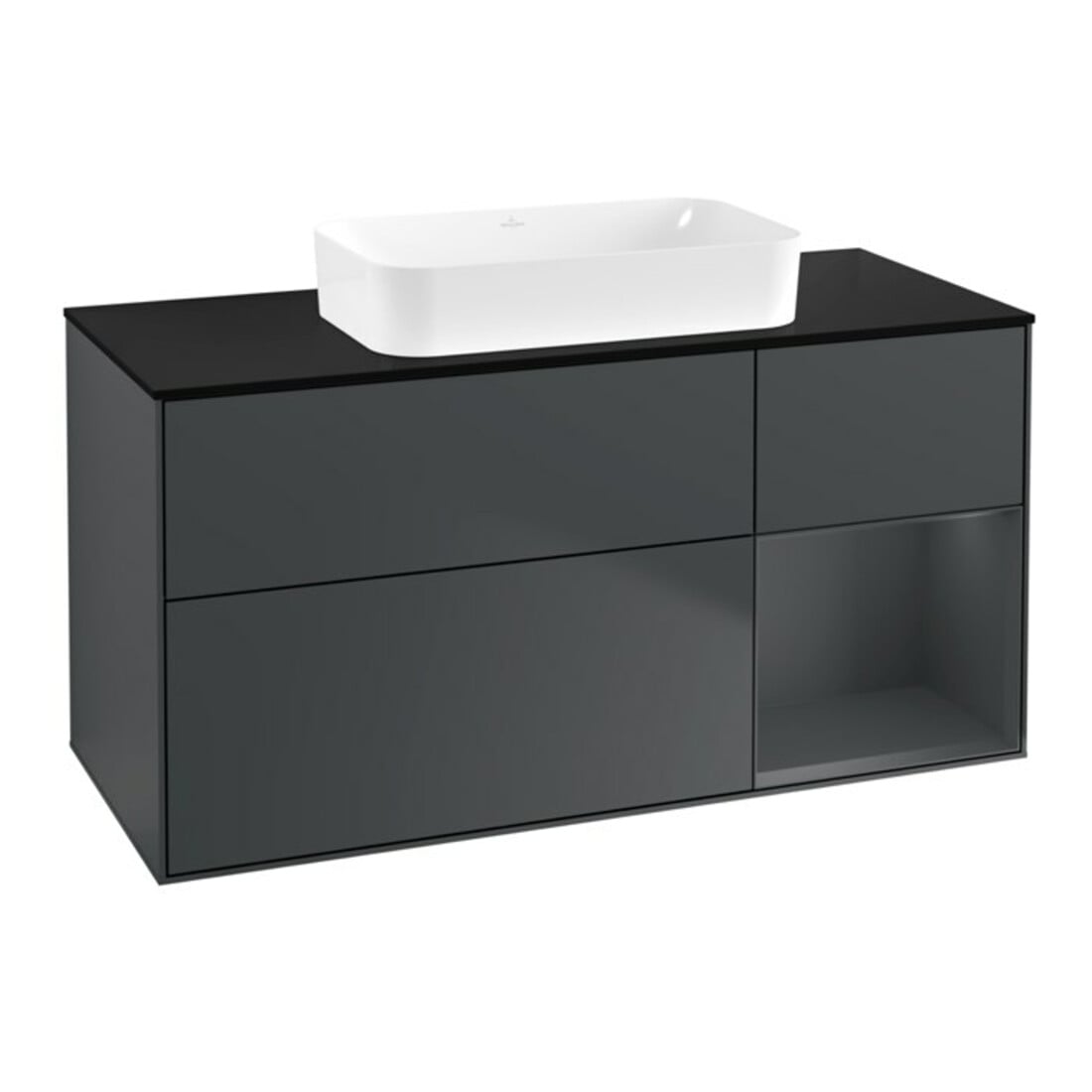 V&B Waschtischunterschrank Finion 120x60 cm, Rg r md b m Lac, md bl. m Lac