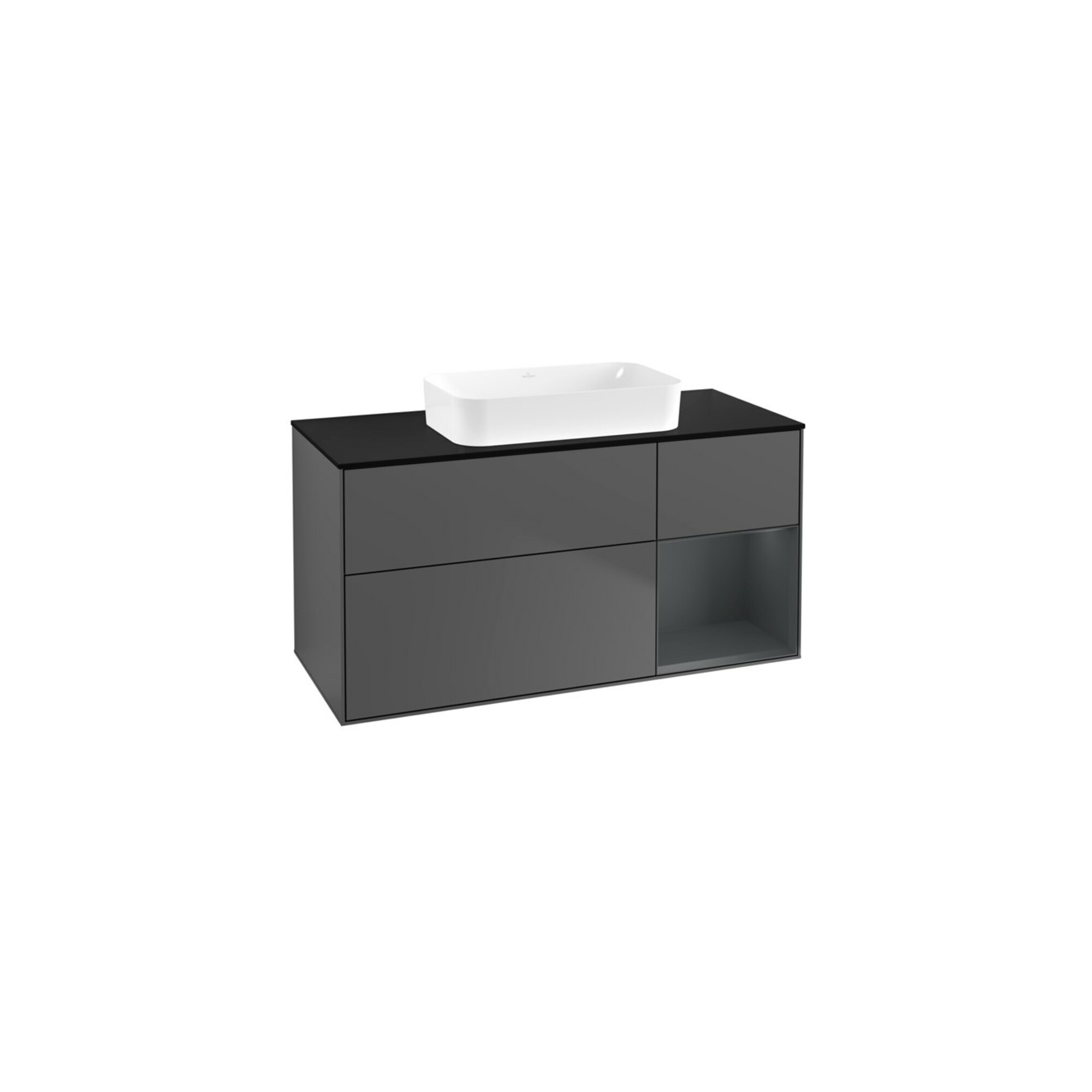 V&B Waschtischunterschrank Finion 120x60 cm, Rg r md bl. m Lac, Anthrac. m ; Villeroy & Boch