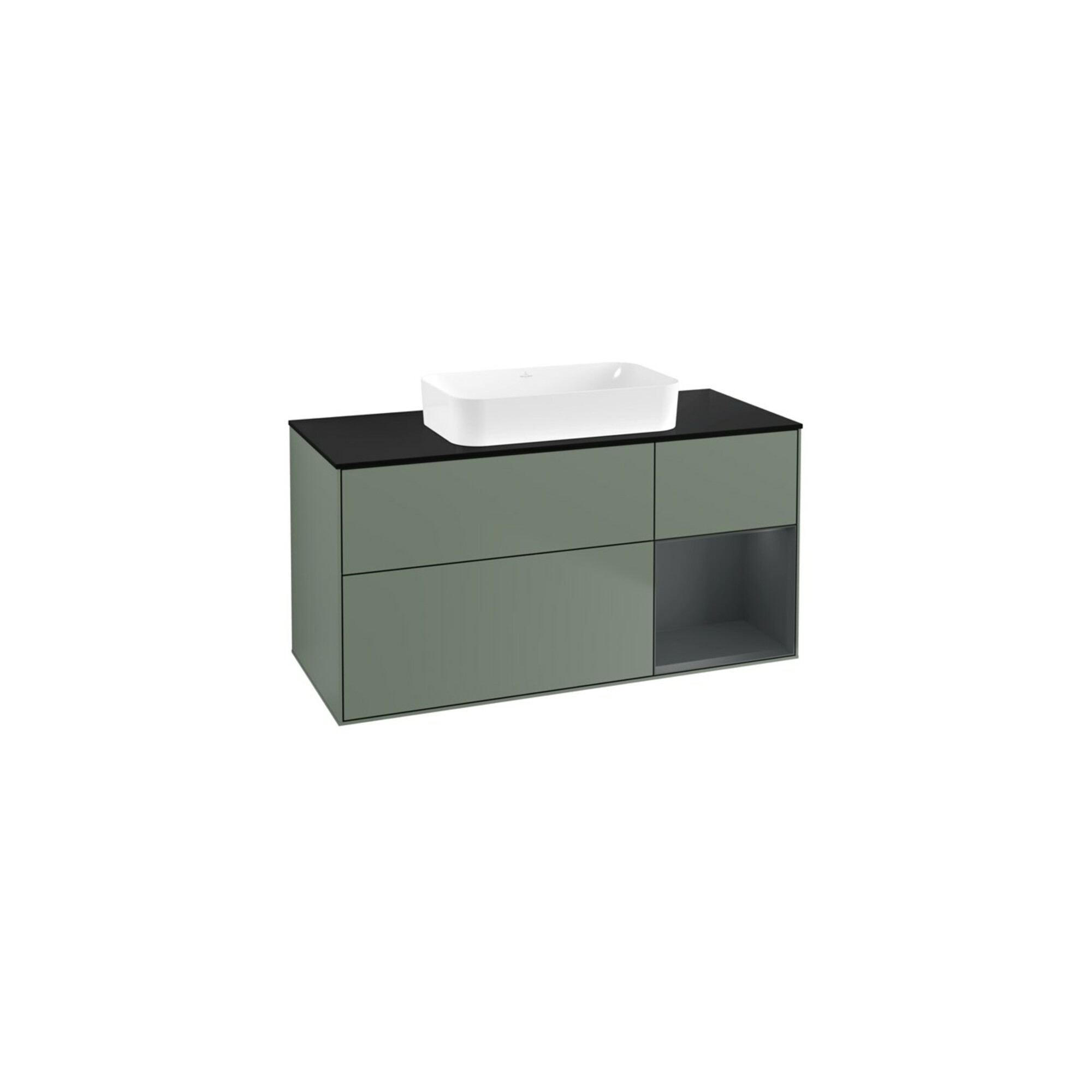 V&B Waschtischunterschrank Finion 120x60 cm, Rg r md bl. m Lac, Oli. m Lac ; Villeroy & Boch