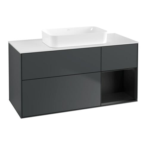 V&B Waschtischunterschrank Finion 120x60 cm, Rg re bla m Lac, md bl. m Lac