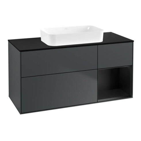 V&B Waschtischunterschrank Finion 120x60 cm, Rg re bla m Lac, md bl. m Lac
