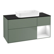 V&B Waschtischunterschrank Finion 120x60 cm, Rg re glo wh. Lac, Oli. m Lac