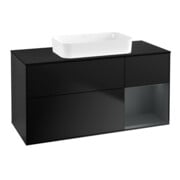 V&B Waschtischunterschrank Finion 120x60 cm, Rg re md bl. m Lac, bla m Lac