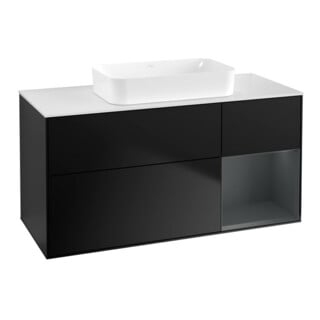 V&B Waschtischunterschrank Finion 120x60 cm, Rg re md bl. m Lac, bla m Lac