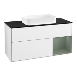 V&B Waschtischunterschrank Finion 120x60 cm, Rg re Oli. m Lac, glo wh. Lac