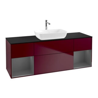 V&B Waschtischunterschrank Finion 160cm, Pl b m, Reg Anthrac. m Lac, Peo m