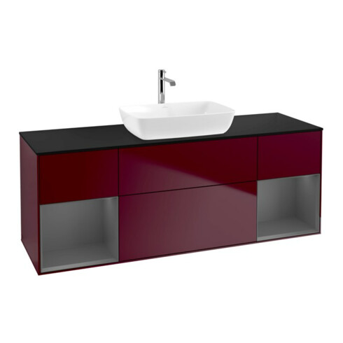V&B Waschtischunterschrank Finion 160cm, Pl b m, Reg Anthrac. m Lac, Peo m