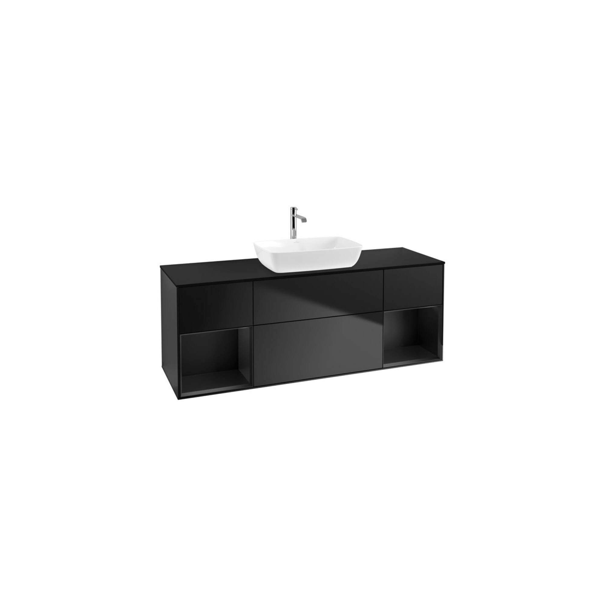 V&B Waschtischunterschrank Finion 160cm, Pl b m, Reg bla m Lac, bla m Lac ; Villeroy & Boch