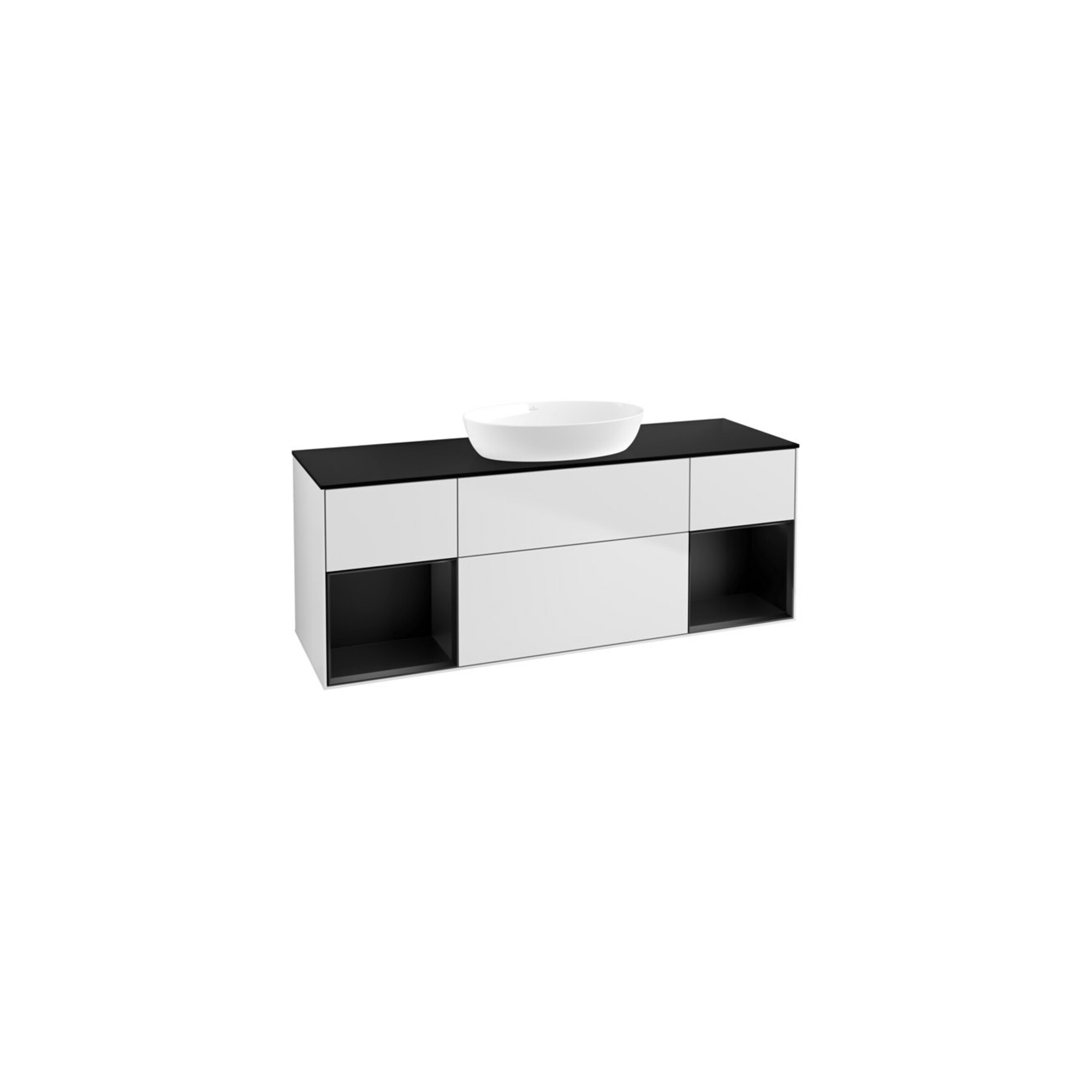 V&B Waschtischunterschrank Finion 160cm, Pl b m, Reg bla m Lac, wh. m Lac ; Villeroy & Boch