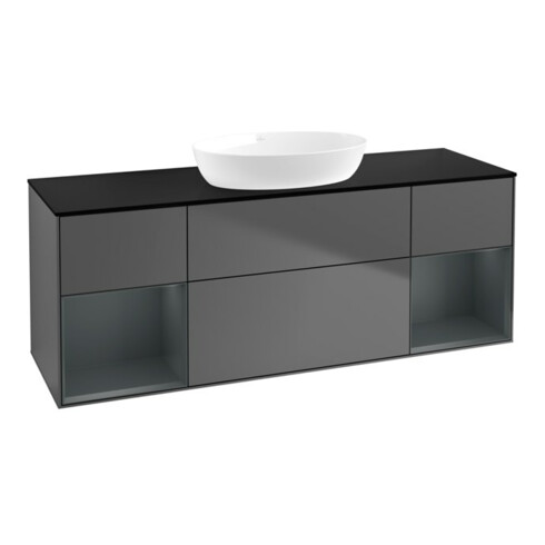 V&B Waschtischunterschrank Finion 160cm, Pl b m, Reg md m Lac, Anthrac. m