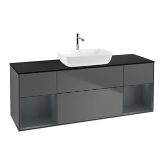 V&B Waschtischunterschrank Finion 160cm, Pl b m, Reg md m Lac, Anthrac. m