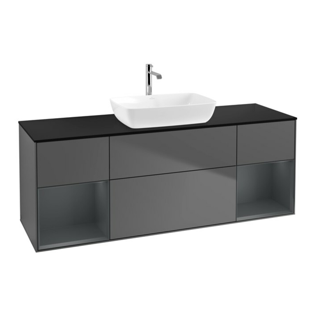 V&B Waschtischunterschrank Finion 160cm, Pl b m, Reg md m Lac, Anthrac. m