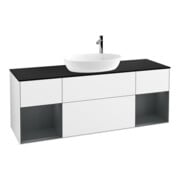 V&B Waschtischunterschrank Finion 160cm, Pl b m, Reg md m Lac, glo wh. Lac