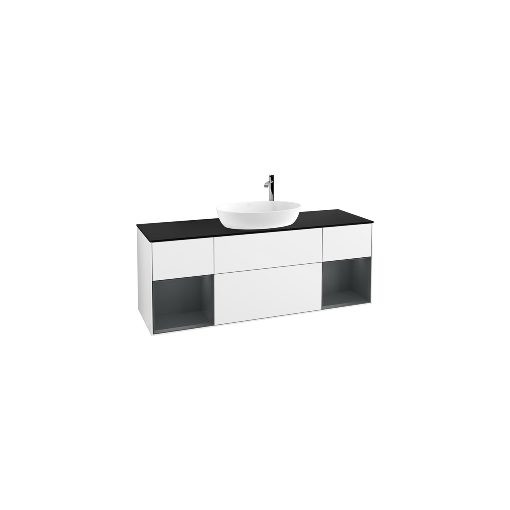 V&B Waschtischunterschrank Finion 160cm, Pl b m, Reg md m Lac, glo wh. Lac ; Villeroy & Boch