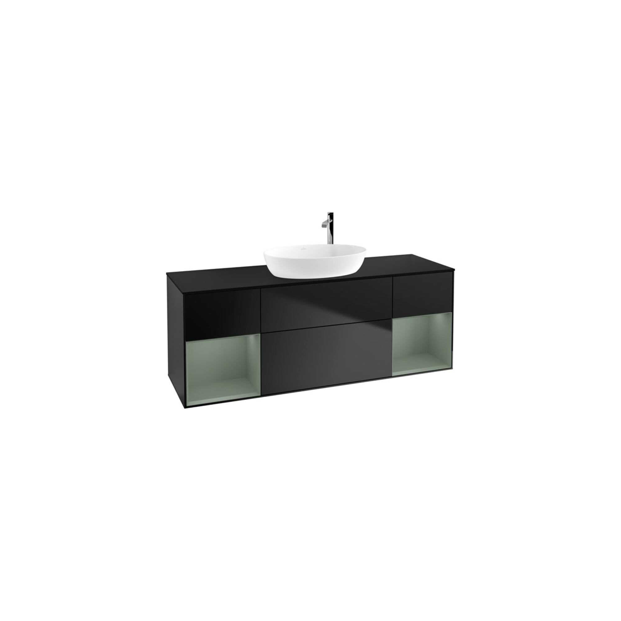V&B Waschtischunterschrank Finion 160cm, Pl b m, Reg Oli. m Lac, bla m Lac ; Villeroy & Boch