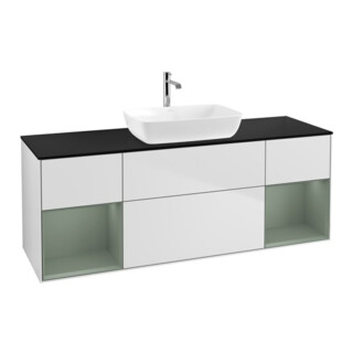 V&B Waschtischunterschrank Finion 160cm, Pl b m, Reg Oli. m Lac, wh. m Lac