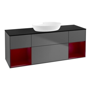 V&B Waschtischunterschrank Finion 160cm, Pl b m, Reg Peo m Lac, Anthrac. m