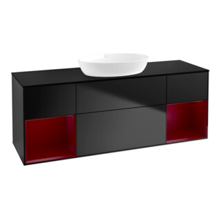 V&B Waschtischunterschrank Finion 160cm, Pl b m, Reg Peo m Lac, bla m Lac