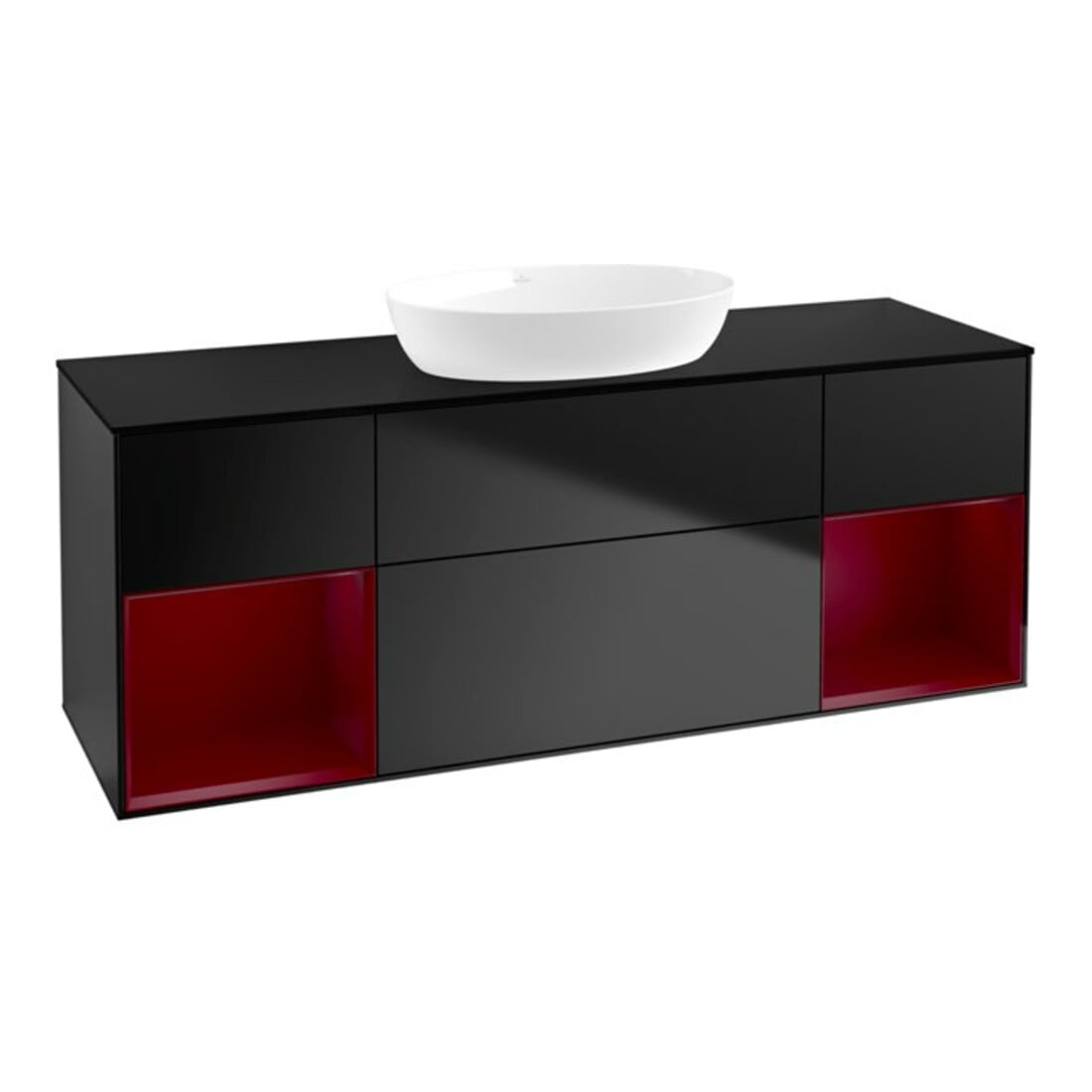 V&B Waschtischunterschrank Finion 160cm, Pl b m, Reg Peo m Lac, bla m Lac